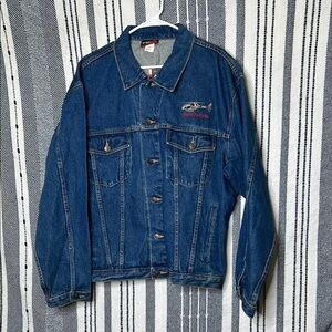 NWT Nebraska Corn Huskers Embroidered Denim Jacket